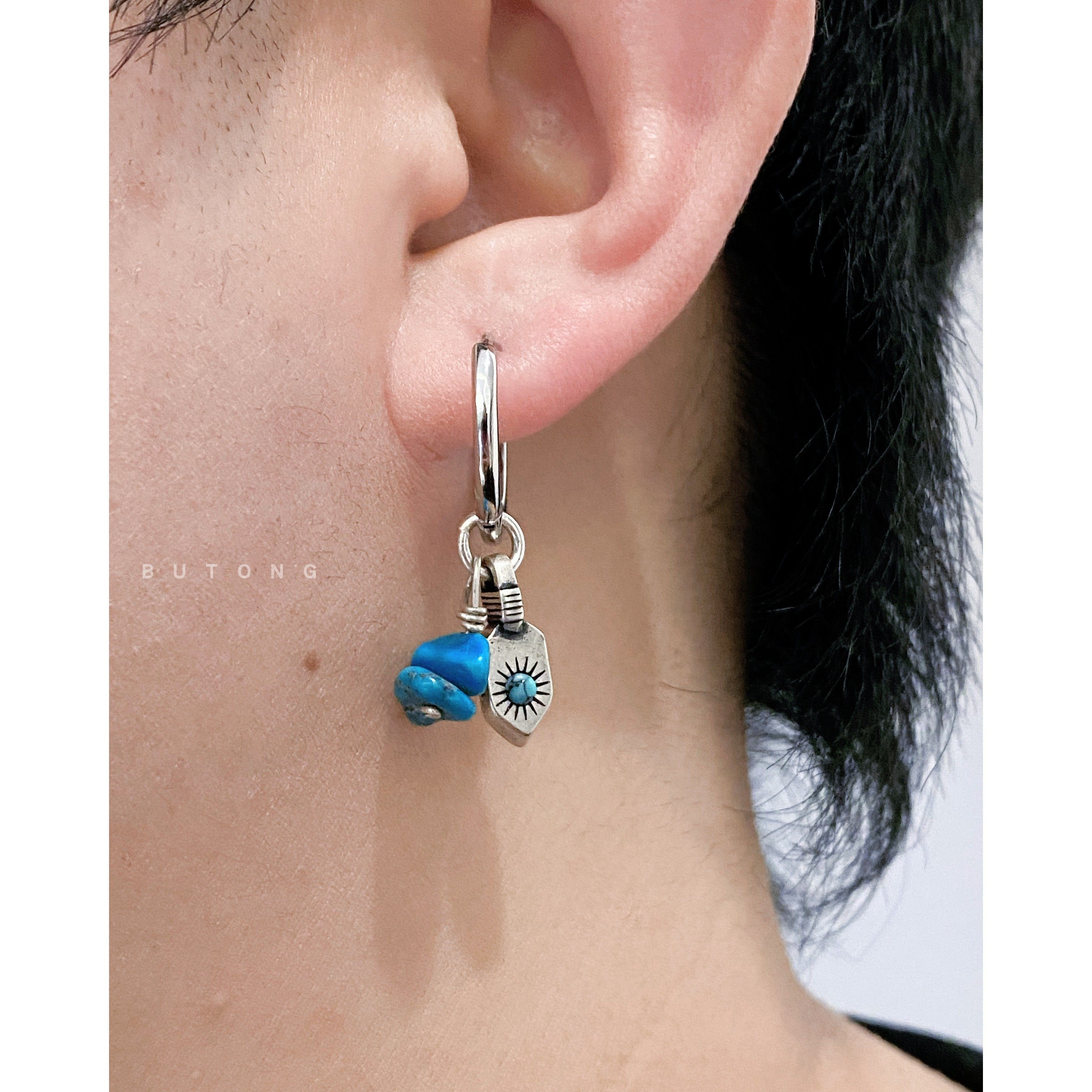 不同银匠 925纯银民族天然绿松石许愿塔耳坠箭头耳环耳圈印第安风,淘宝优惠券,粉丝福利购,淘宝优惠卷