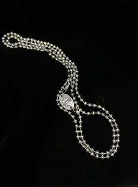 日韩925纯银圆珠项链防过敏百搭