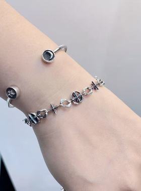 高桥风925银复古十字架手链