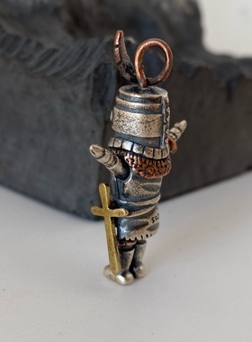 不同银匠 玩味系列925纯银守护骑士吊坠十字架复古嘻哈潮男女项链