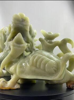 玉石龙龟客厅风水博古架装饰摆件