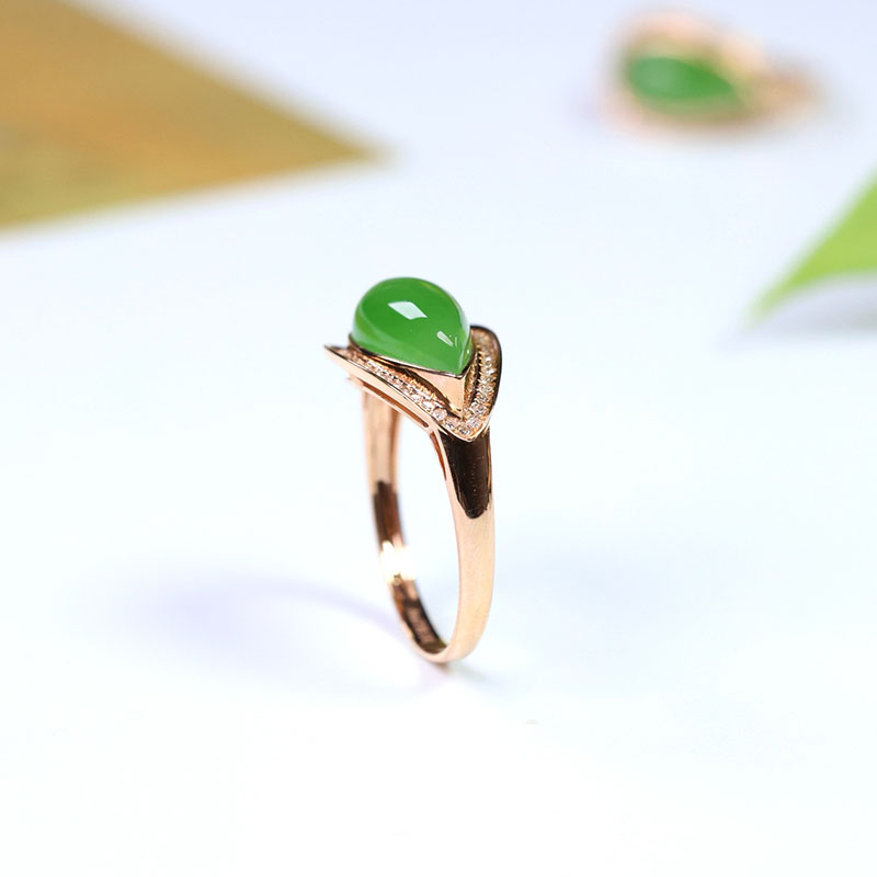 Fashion trendy Hetian jade gold inlaid jade gift for grandma