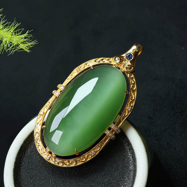 Original design jade gold inlaid jade necklace for mom