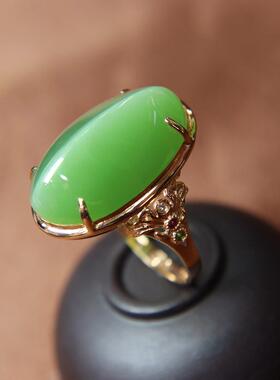 原创设计翡翠金镶玉指环送老婆