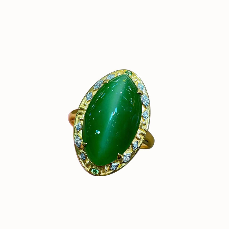 Fashion trendy Hetian jade gold inlaid jade gift for wife