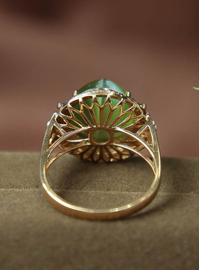 原创设计翡翠金镶玉手饰送妈妈