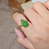 Fashion original design Hetian jade jewelry gold inlaid jade ring