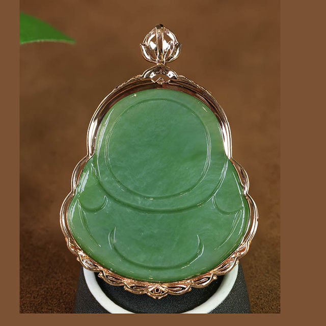 Fashionable jadeite gold inlaid jade Buddha from husband to wife