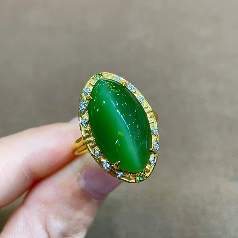 Fashion trendy Hetian jade gold inlaid jade gift for wife