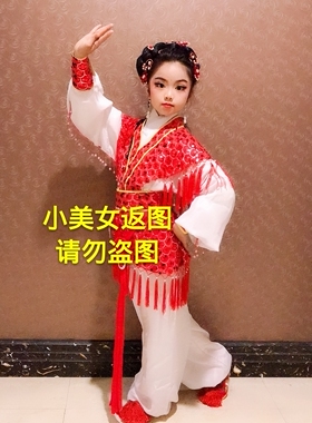 手工古典戏曲越剧蓝色水钻发饰品