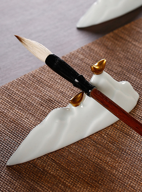 中式创意禅意青瓷小假山摆件微景观客厅电视柜摆设鱼缸造景笔山