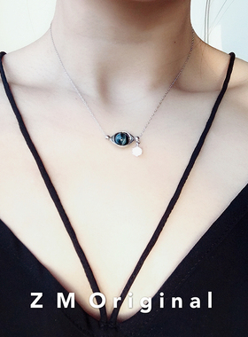 原创设计风纯银天然锁骨链