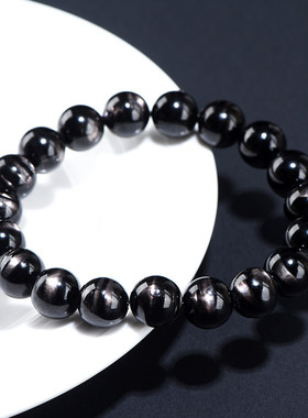 天然金运石圆珠手链送女友礼物