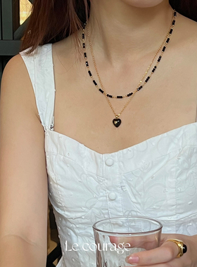 Lecourage黑晶石隔珠链