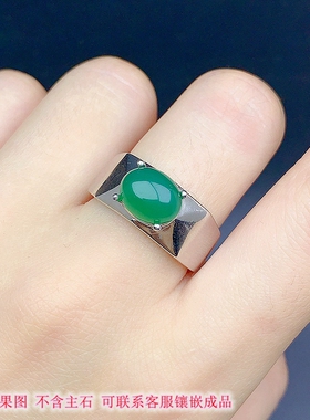 S925银男戒精工加厚重工戒指空托