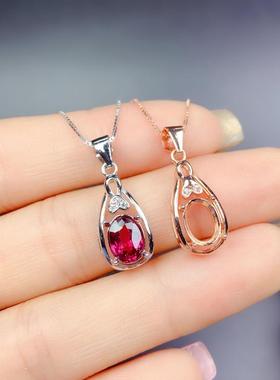 女纯银小巧百搭网红款吊坠空托