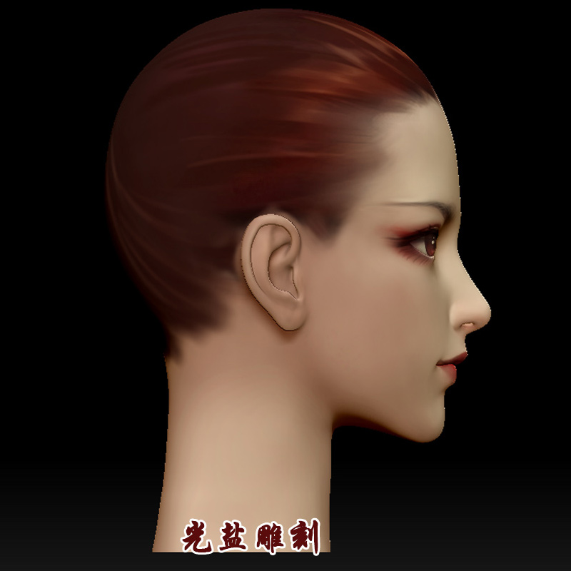 美女性光头stl面部3d头雕模型圆雕3D打印素材zbrush人体头部模型 - 图2