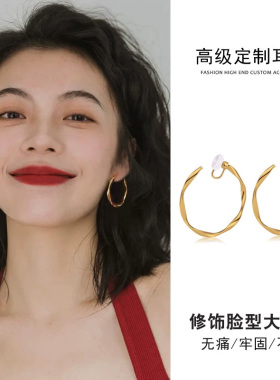 波浪耳圈简约百搭瘦脸2026新爆款