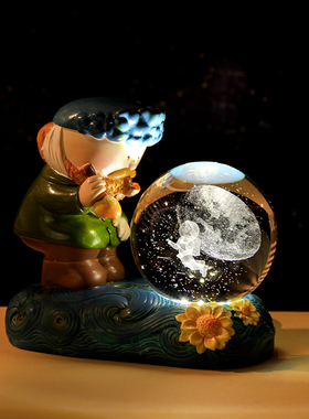 梵高星空床头氛围灯摆件送女友