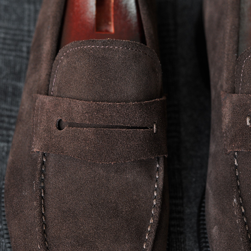 绅士手工反绒牛皮男士乐福鞋英伦透气一脚蹬懒人鞋软皮休闲皮鞋,淘宝优惠券,粉丝福利购,淘宝优惠卷