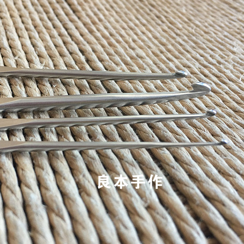 良本手作 潮州可钩牌无柄弧度不锈钢钩针纯手工 - 图1