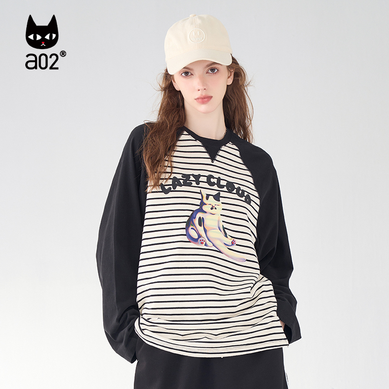 【Fuzzystyle】a02猫咪印花长袖T恤