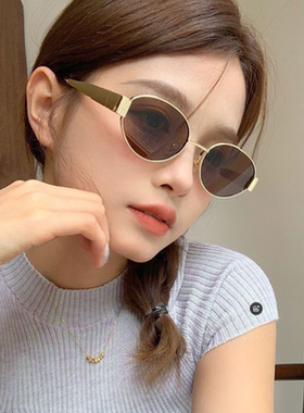 复古老钱风墨镜女款2025新款金属框小脸偏光镜开车拍照防晒太阳镜
