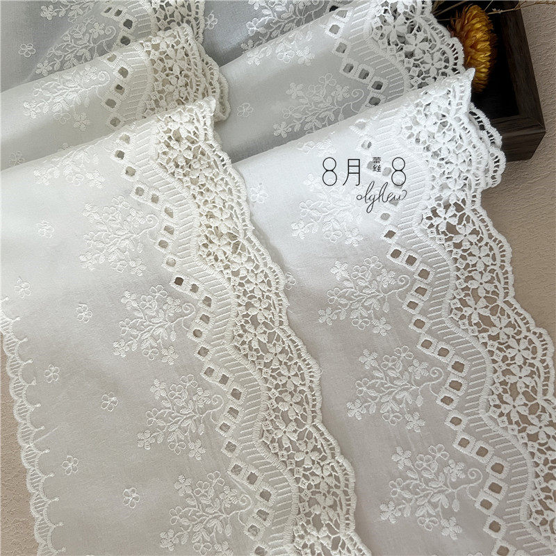 新款18cm镂空水溶双边棉布刺绣花边棉线蕾丝裙边服装辅料窗帘布艺,淘宝优惠券,粉丝福利购,淘宝优惠卷