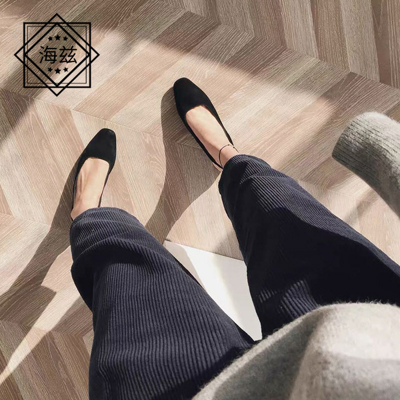 孕妈灯芯绒阔腿裤高腰宽松显瘦裤子 海兹服饰孕妇打底裤