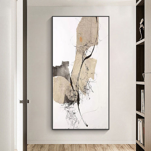 侘寂风肌理装饰画高级感挂画抽象艺术玄关走廊过道背景墙壁画落地 - 图3