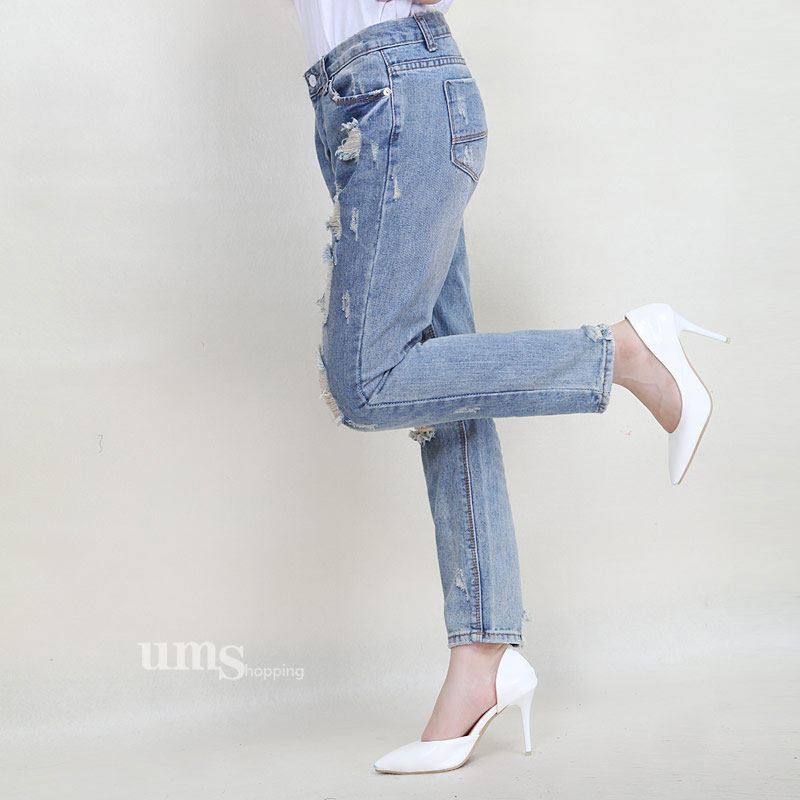 精美品2024秋季新款韩版学院风bf破洞牛仔裤女九分裤长裤直筒裤,淘宝优惠券,粉丝福利购,淘宝优惠卷