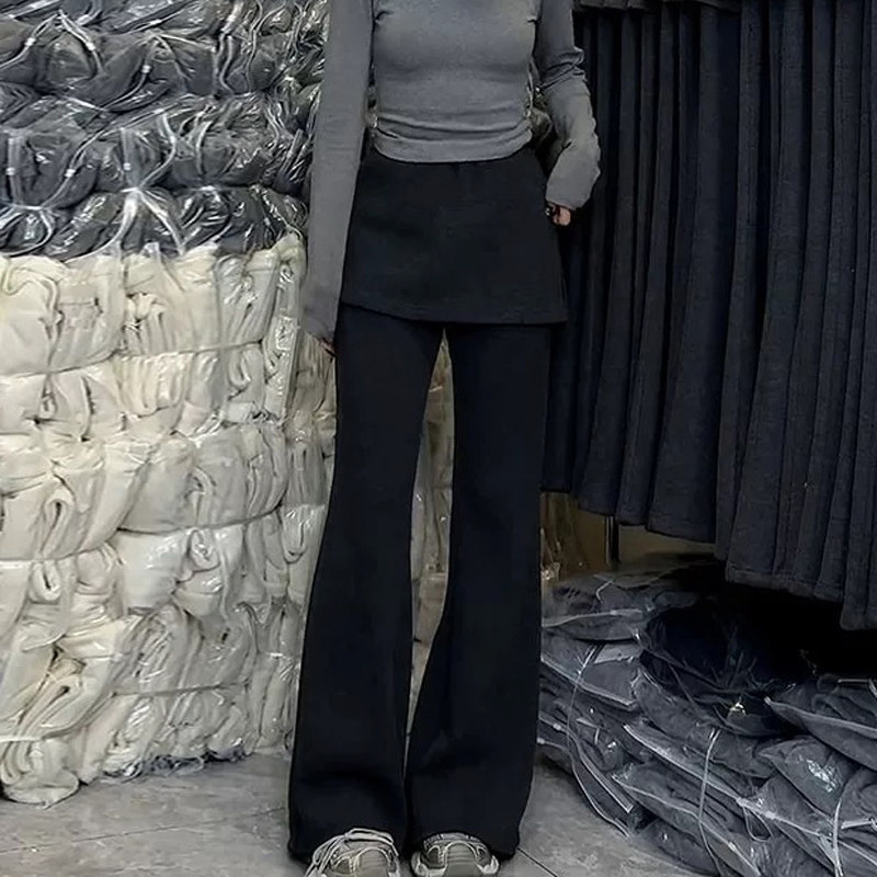 小个子150裤子假两件微喇运动卫裤女春秋加绒加厚懒惰风喇叭长裤,淘宝优惠券,粉丝福利购,淘宝优惠卷