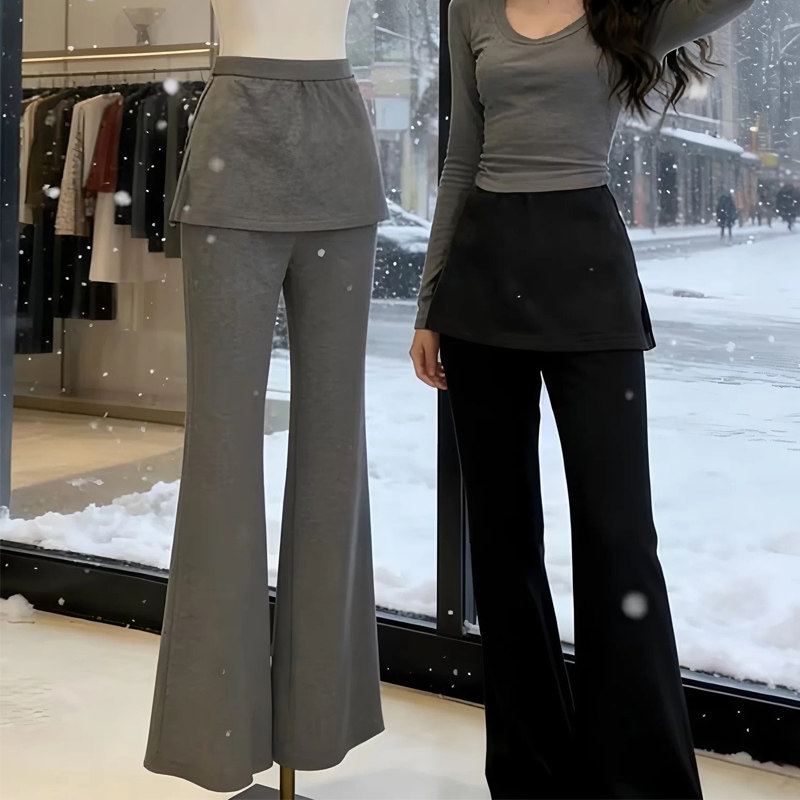 小个子150裤子假两件微喇运动卫裤女春秋加绒加厚懒惰风喇叭长裤,淘宝优惠券,粉丝福利购,淘宝优惠卷