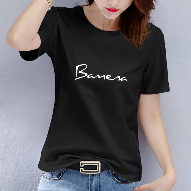 Pure cotton printed short sleeve white t-shirt printing
