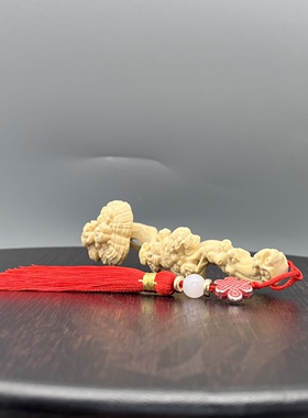 黄杨木灵芝如意祥云手把件