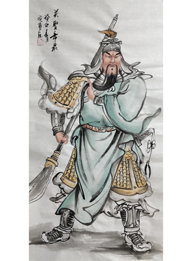 纯手绘人物画孔子钟馗关公