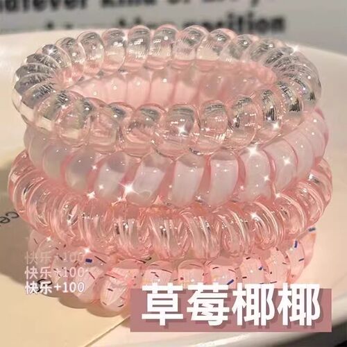 高品质波点电话线发圈夏天清新百搭发绳耐用皮筋女扎头高弹力颜值 - 图1