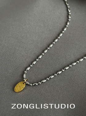 纵里Z23轻奢椭圆吊坠锁骨链