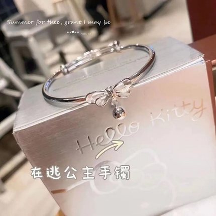 【925】纯银玉桂狗蝴蝶结手镯系列