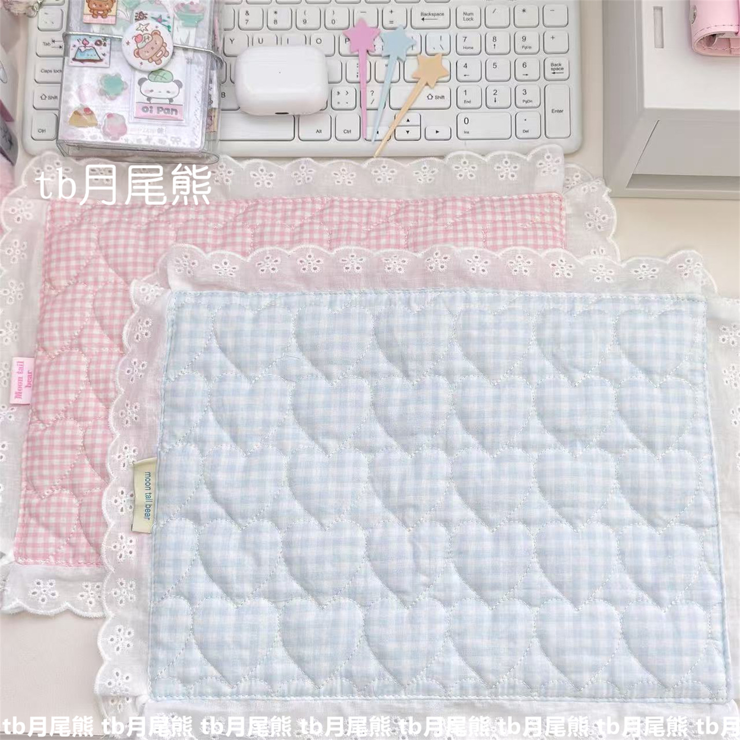 ins甜美爱心压纹夹棉桌垫博主同款桌垫宿舍吸水桌垫出卡摆拍垫子,淘宝优惠券,粉丝福利购,淘宝优惠卷