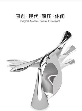 抖音同款飞鸟开瓶器锌合金啤酒开盖器创意旋转不倒翁平衡鸟开酒器
