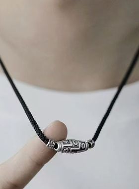 祥云九眼天珠项链男士ins复古中式小众国潮设计感吊坠生日礼物男