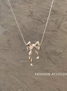 甜美蝴蝶结项链女简约时尚小巧百搭高级感小众锁骨链通勤个性颈链
