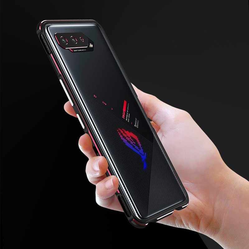 适用于华硕ROG8手机壳ROG7pro金属边框华硕rog6pro防摔外壳rog6超薄磨砂phone7双色保护套5s pro散热透气潮男 - 图0