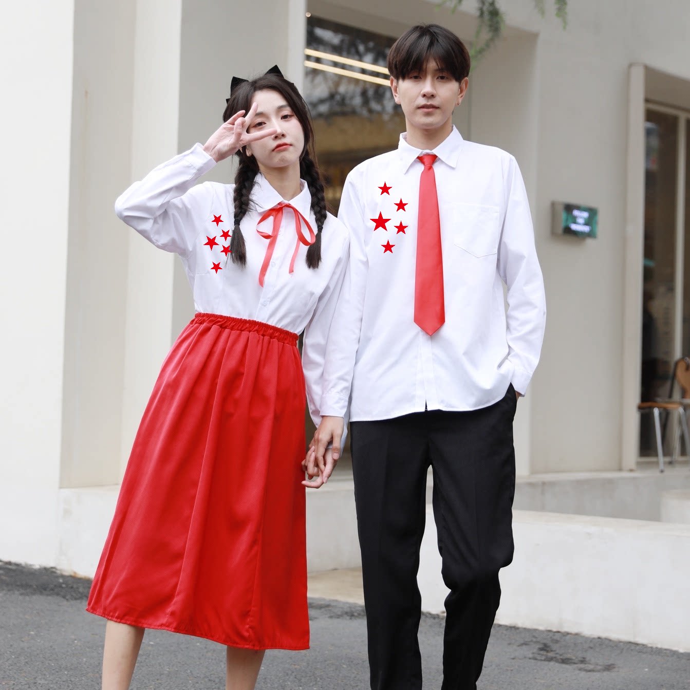 五四青年节合唱团演出服装中小学生诗歌红歌朗诵比赛班服表演套装