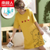 Váy ngủ nam cực nam mùa hè tay ngắn cotton mỏng phần sinh viên dễ thương cỡ lớn phục vụ nhà đồ ngủ mùa hè - Đêm đầm đầm ngủ dễ thương hàn quốc Đêm đầm