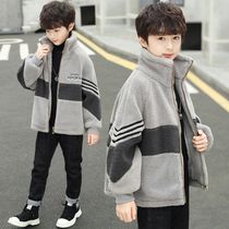 Bala Bala Childrens Clothes Boy Fur Coat Autumn Winter Clip Cotton Thickened Jacket CUHK Boy Lamb Hair Boy Blouse