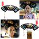 Ancient costume flag head, film and television studio, ancient wig, Qing Dynasty palace princess headband, accessories, tassel crescent moon flag head