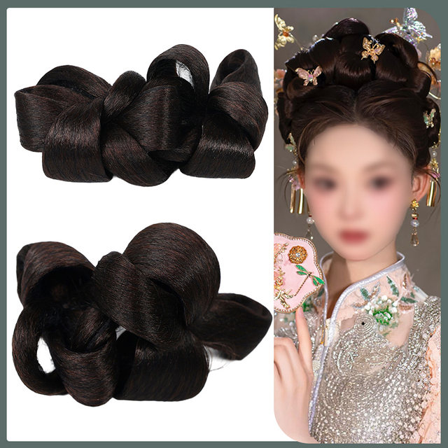 New Chinese style makeup artist special hand curled wig hair bag
