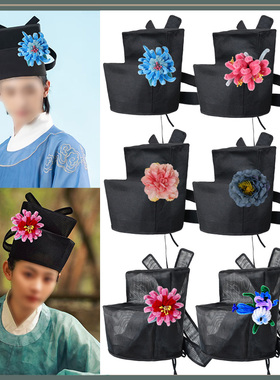 宋制交角幞头帽圆领袍交领头巾帽交翅幞头官员乌纱帽汉服古装帽子